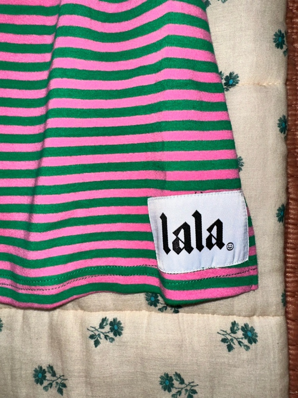 Lalaland University Oversized Polo Mini Dress in Watermelon Stripes - Picture 4 of 5